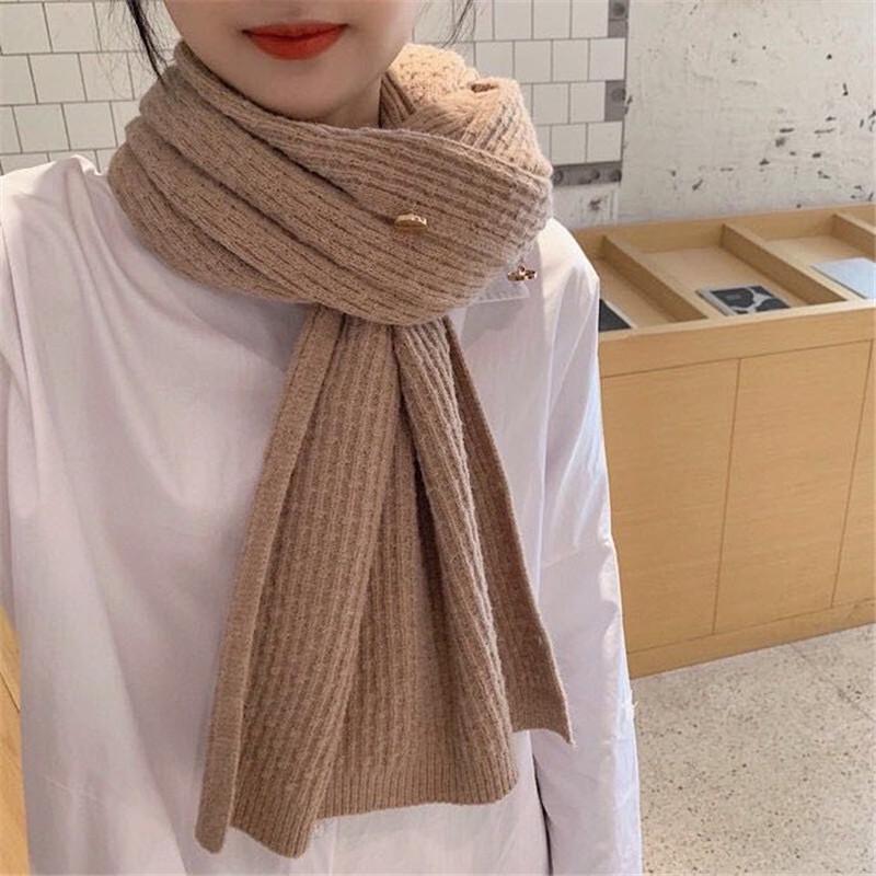 Women's Multi-Purpose Knit Shawl Scarf - Imitation Cashmere, Korean Style, Two-Way Outerwear & Neck Warmer