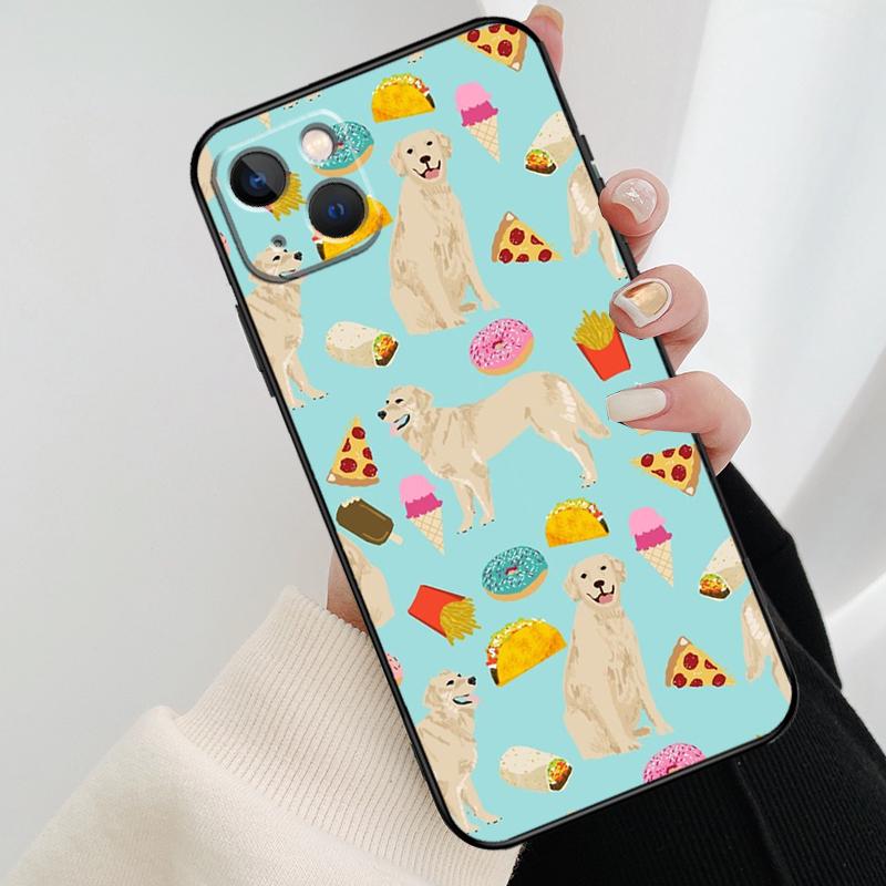 Cartoon Golden Retriever Dog Phone Case For iPhone 17 Pro Max 14 13 12 11 15 16 Pro Max mini 15 16 Plus 16e 17 Air Cover
