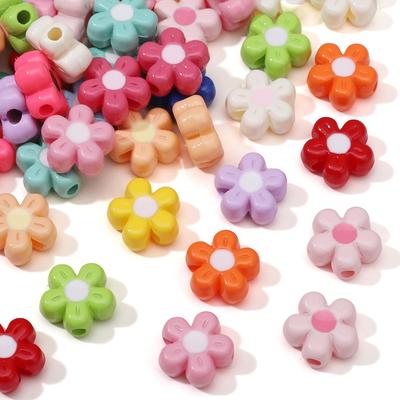 5Pcs Acrylic Beads Flower Charms for DIY Necklace Bracelet Earring Jewelry Making