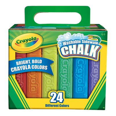 Craies Crayola Jumbo Lavables à l'Eau pour Usage Extérieur, 24 Couleurs, 512024, Authentique