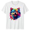 Colorful Pomeranian Face TShirt Dog Lover Pet Owner