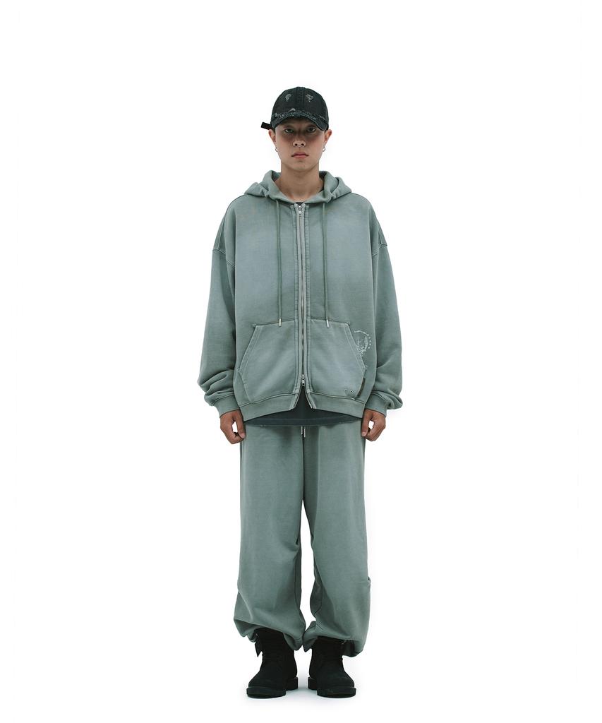 Defgarments Pig Brushed Hood Zipup [Khaki]