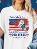 USA Flag Print Tee Womens Patriotic USA Flag Floral Bowknot Print TShirt 4th of July Independence Day Design TShirts