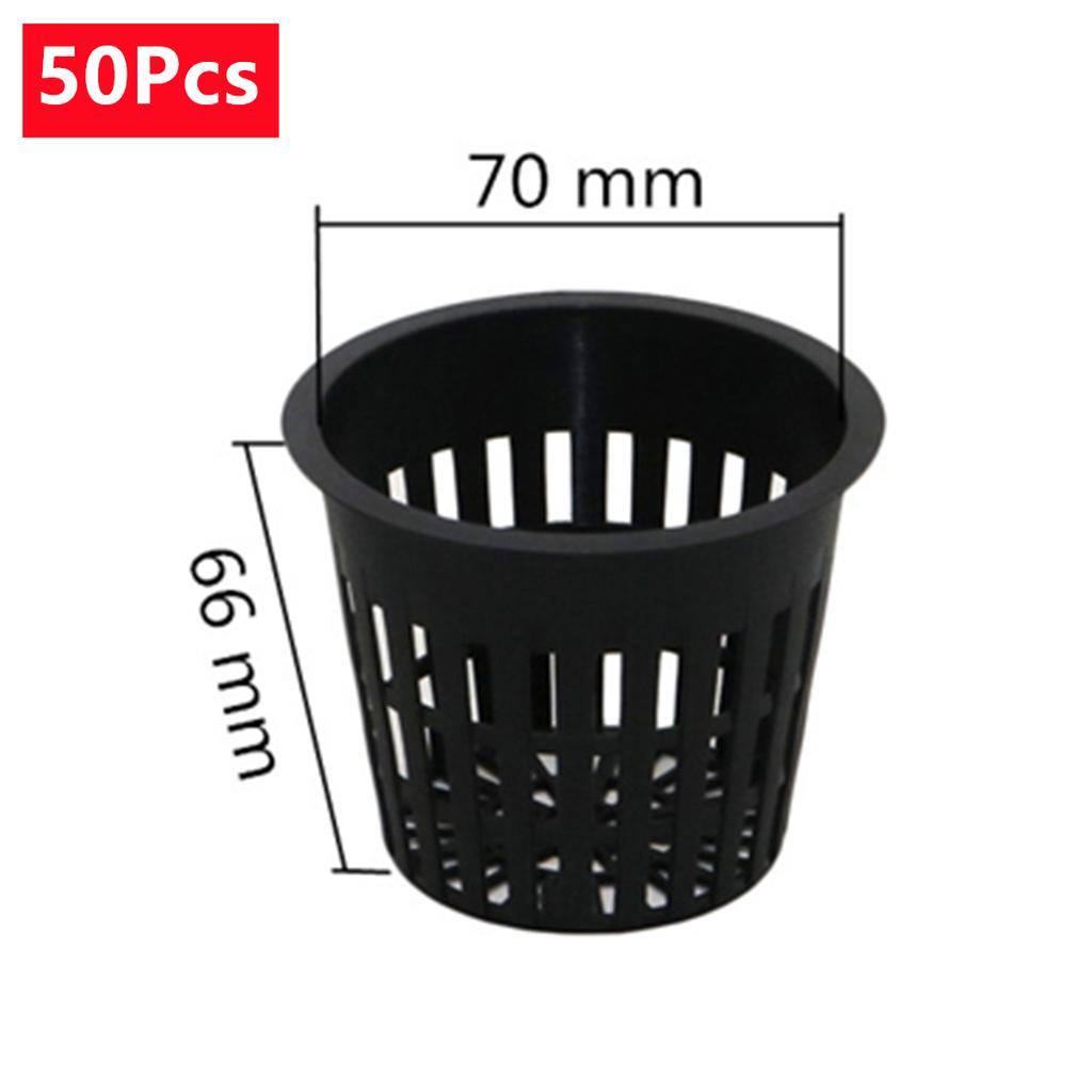 Planting Mesh Cup Hydroponic System Net Basket Soilless Flower Pot Plastic Plant Rooter Slotted Colonization Container 5/50Pcs