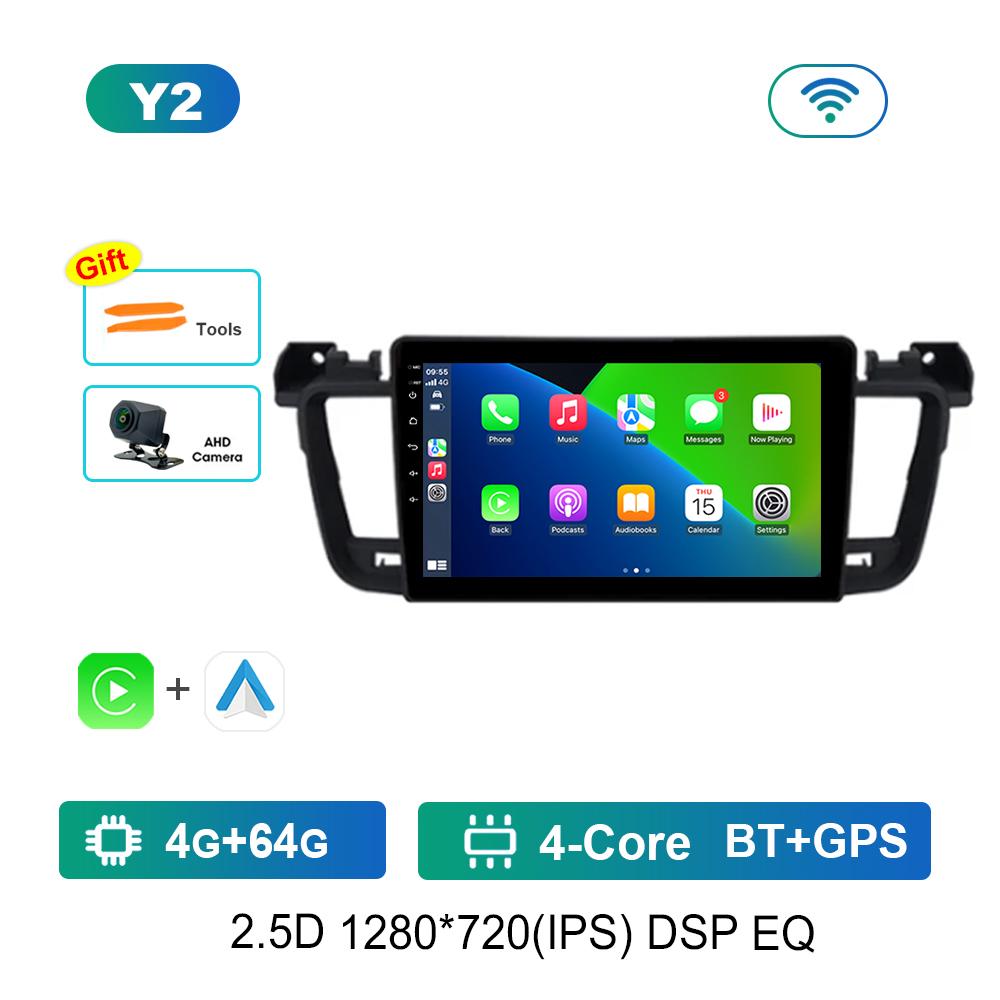 For Peugeot 508 508SW 2011 - 2018 Carplay Android Intelligent System 9'' Car Radio Multimedia Player WiFi GPS Navi 4G IPS Screen