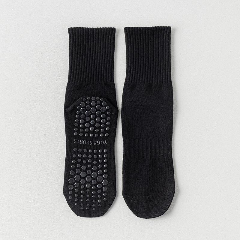 Women's Mid-Calf Non-Slip Pure Cotton Yoga & Pilates Socks