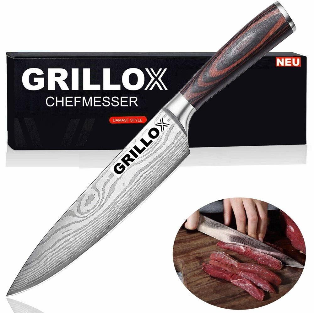 

GRILLOX Кухонний ніж Професійний Шеф-ніж Кухонний ніж Ніж для м яса Дамаський вигляд 20c