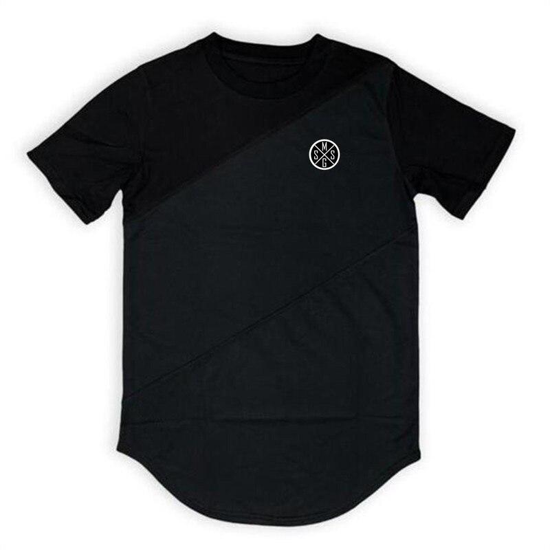 Muscleguys Summer Mens printed Fitness tees O-neck Casual short sleeve T-shirt Mesh+cotton Sportswear Tees Gym Clothing Bodybuilding tops
