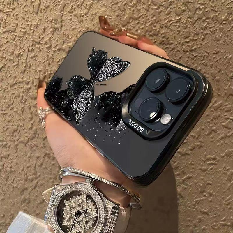 Dark Aesthetic Butterfly Phone Case for IPhone 17 Air 16 15 14 11 Pro Max Plus 13 12 Mini Xs 8 7  Bumper Shockproof Coque Cover