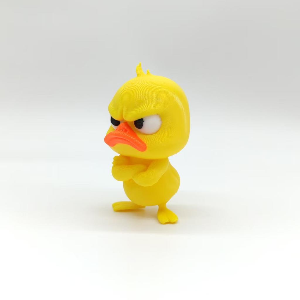 3D Printing Angry Yellow Duck Statue, Angry White Eyed Funny Duck, Humorous Indoor/outdoor Home Decoration and Car Decoration