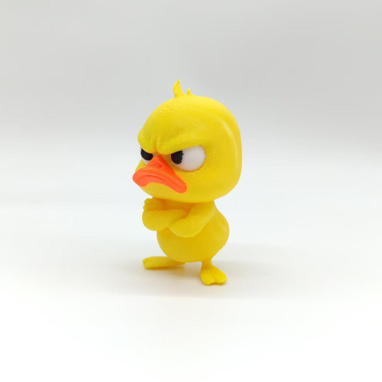 3D Printing Angry Yellow Duck Statue, Angry White Eyed Funny Duck, Humorous Indoor/outdoor Home Decoration and Car Decoration