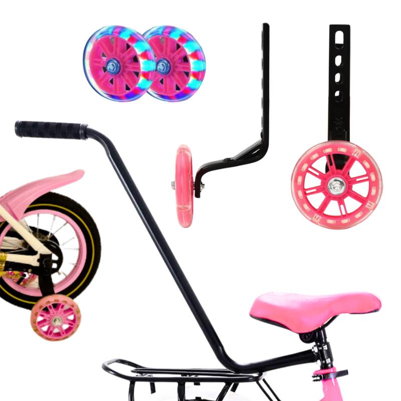 Side Wheels for Children's Bicycle LED Guide Stick for Learning To Ride