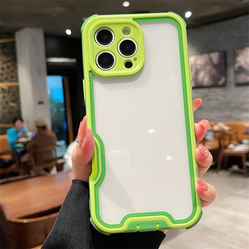 Luxury Simple Color Collision Acrylic Phone Case For iPhone 16 15 14 Plus 13 12 Pro Max 11 Hard Shockproof Proteciton Back Cover