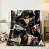 Bohemian Cow Skull Feather Blanket Bedroom Blanket for Livingroom Couch Lunch Break Soft Throw for Friend's Festival Gift