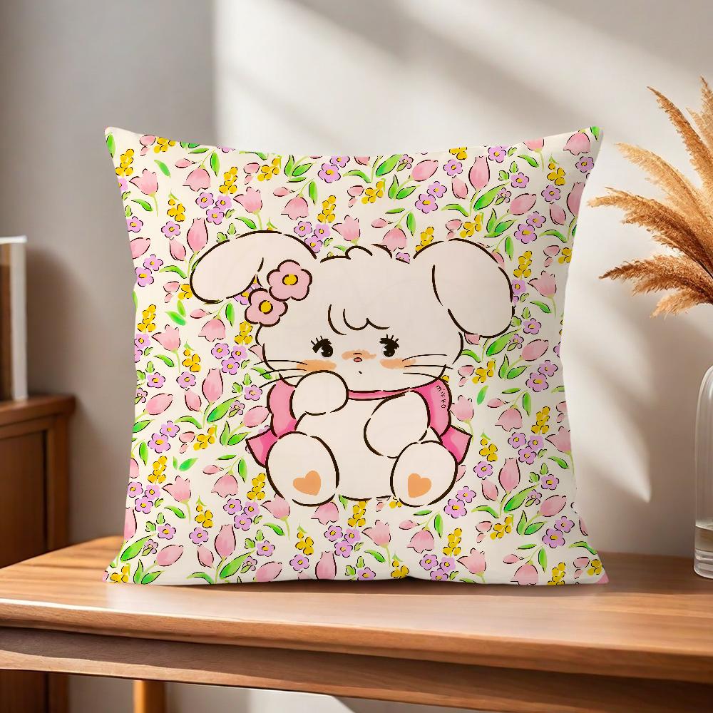 Comfortable cat soft cute m-miku Pillow Case cartoon for Sofa Living Room art Home office flower Decor Protective Covers