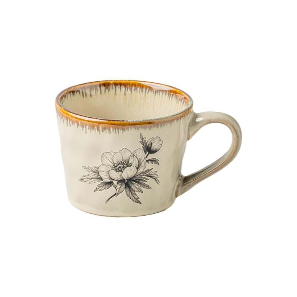 385ml Ceramic Coffee Cup Microwave Safe Milk Cup Decorative Exquisite Water Cup Living Room