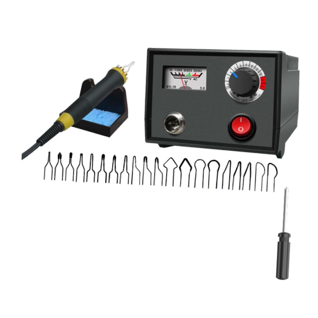 Wood Burner Tool Adjustable Temperature Burner 20 Pen Tips Pyrography Tool for Hot Stamping Carving Leather Embossing Repairing