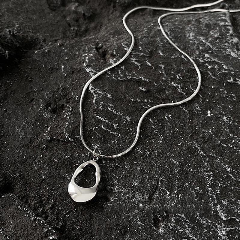 Goldbarren Bohnen Halskette - Edelstahl, Nischendesign, Schlichte Schlüsselbeinkette, Vielseitiger Modeschmuck