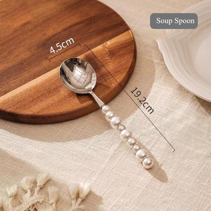 Europe Silver Fashion Pearl Cutlery Set 18/10 Stainless Steel Creativity Gift Flatware 304 Knife Fork Spoon