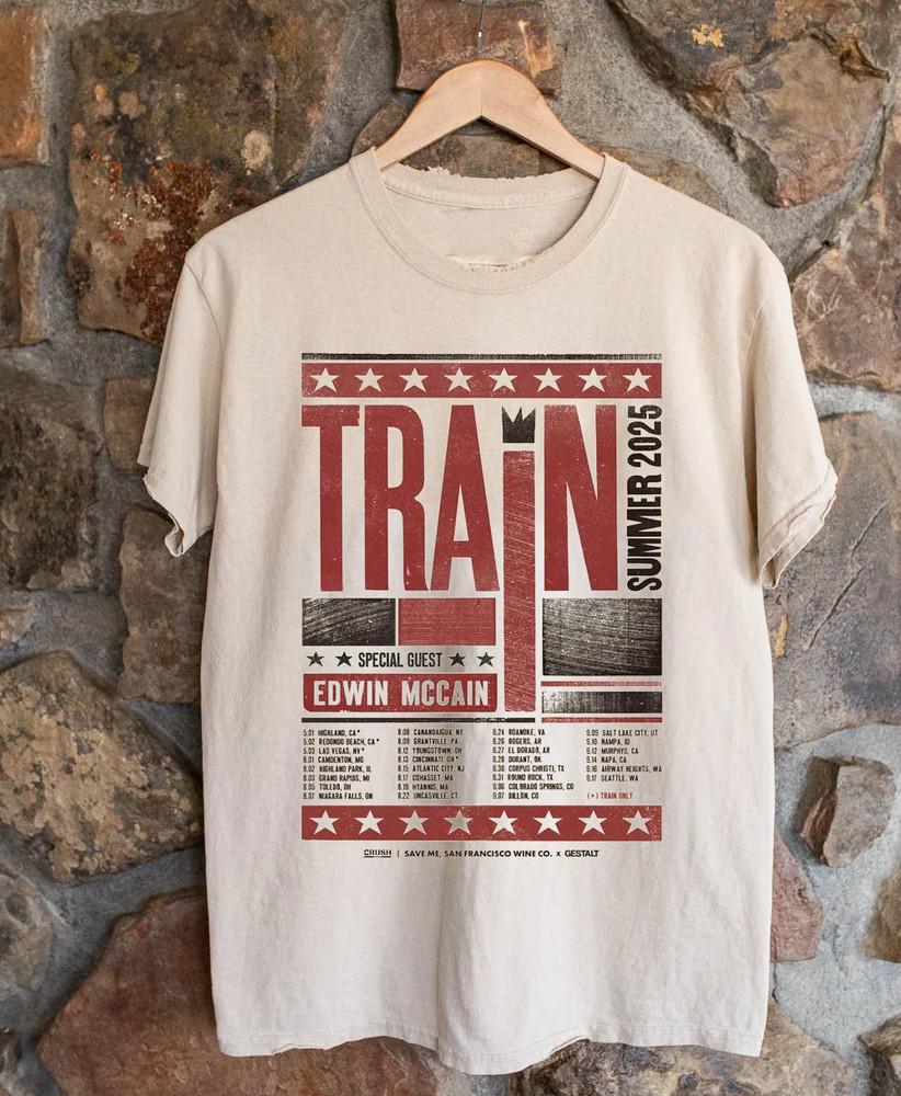 Train Band 2025 North American Tour Tee Shirt Full Size S-5XL OM1048 Unisex T-Shirt M