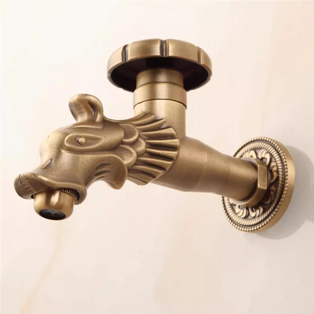 Antique Mop Tap Faucet Bibcock Faucet Garden Faucet Crane Brass Gray Bathroom Mop Sink Faucets  Water Taps Garden