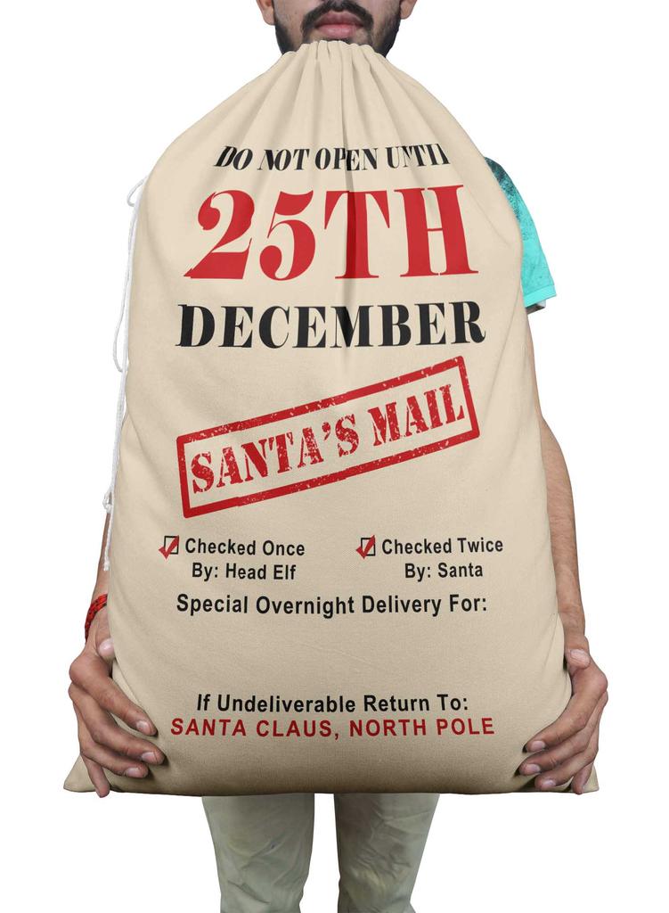 Printtoo Pack Of 2 Pcs Xmas Presents Storage Bags Large Santa Gift Sack With Drawstring Christmas Party Favor 27x20 Inch
