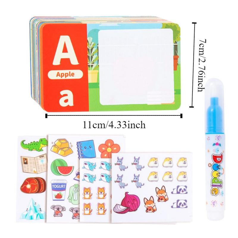 With Pen Water Drawing Book 26 Alphabet Water Coloring Cards Toy  Hand Strength Development
