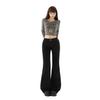 American white low-rise micro-pull jeans women's spring and autumn new Spice Girl slim-fit elastic and thin flared pants