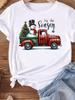 (Asian Size) lovely happy new year Women's Top T Tee merry Christmas festival O-neck Clothing  Print Fashion ladies Graphic T-shirts