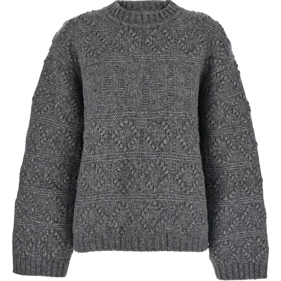 Ganni Loose Fit Drop Shoulder Long Sleeve Sweater Women sweater Gray K2338-252