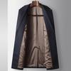 Men's Woolen Coat Autumn and Winter Medium and Long Middle-aged and Young People Light Luxury Business Knitted Wool Trench Coat Warm Jacket