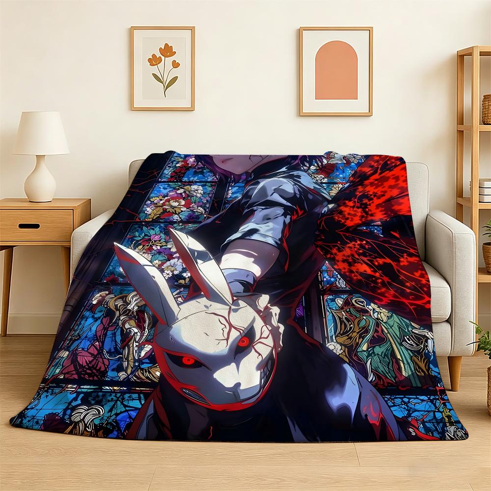 Anime tokyo ghoul Throw 240g Flannel Blanket Lightweight Soft Skin-friendly Summer Thin Throw Blanket 75X95CM