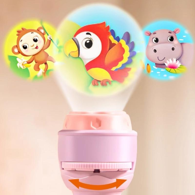Interactive Childrens Projector Flashlight Portable Learning Toy Discs 48 Pictures Lamp Toy