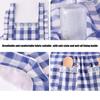 Blue Checkered Kitchen Apron With Attached Sleeve Covers Polyester Cotton Blend Stain Resistant Cooking Apron Workwear