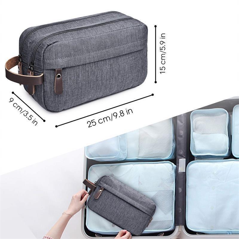 Men's Waterproof Oxford Cloth Toiletry Bag - Portable Business Storage with Dry/Wet Separation