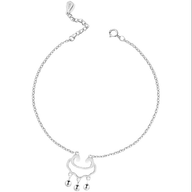 

Корейский стиль браслет на ногу с замком долголетия, кисточкой и колокольчиком мира для женщин