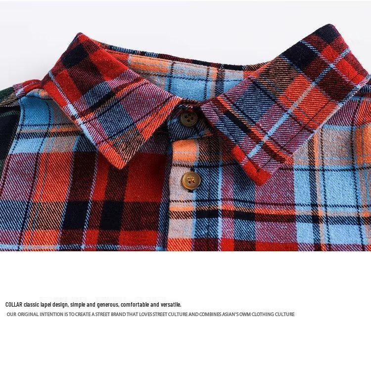 Men’s Trendy Hong Kong Style Plaid Long-Sleeve Shirt & Lightweight Japanese-Style Jacket