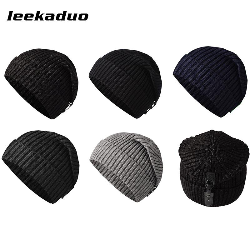 Men's Knitted Hat Skiing Hat Solid Color Warm Hat Pullover Hat Shopping Hat