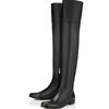 Fashion 2025 Winter Fashion Women Boots Black/brown Side Zipper Round Toe Square Heel Over The Knee Flat Boots Casual Knight Boots