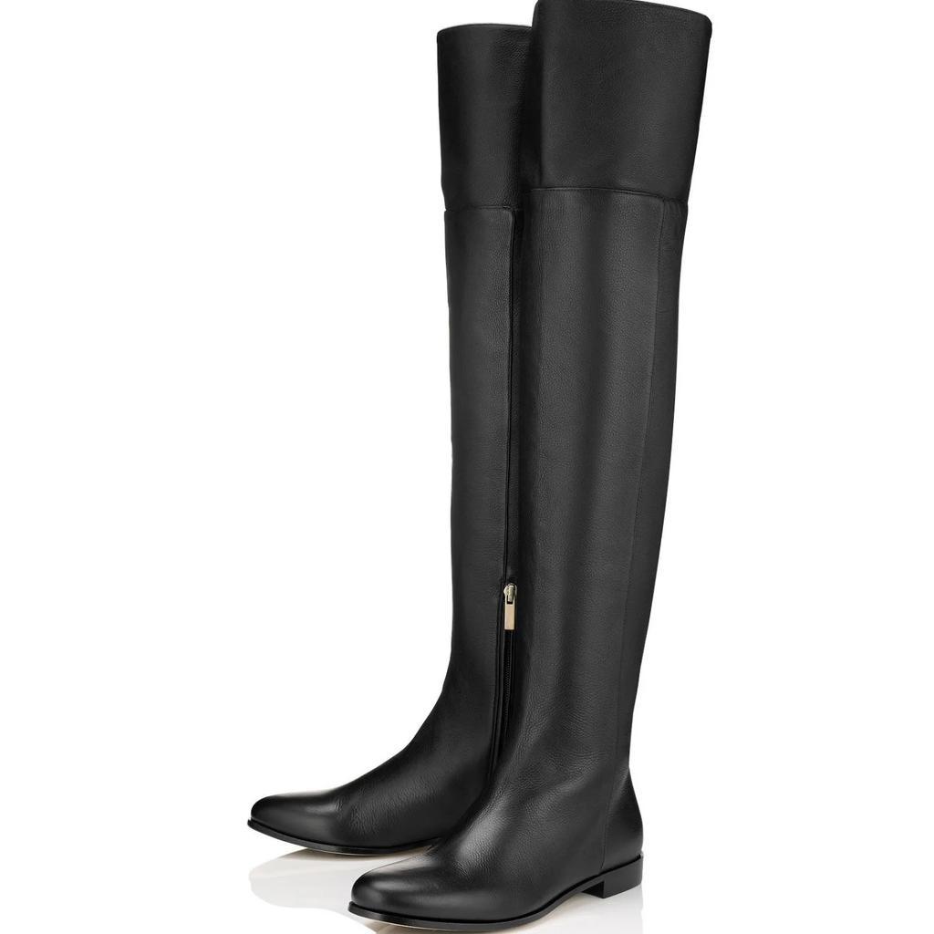 Fashion 2025 Winter Fashion Women Boots Black/brown Side Zipper Round Toe Square Heel Over The Knee Flat Boots Casual Knight Boots