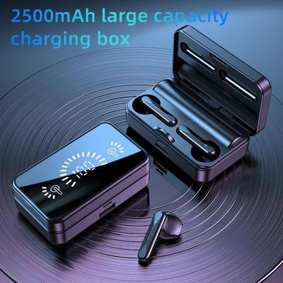 S20 Mirror Bluetooth 5.2 Wireless Headphones HiFi 3D Stereo Sports Waterproof Earphone with Microphone LED Touch Control Headset