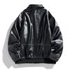 2024 Men's PU Leather Stand Collar Motorcycle Racing Jacket