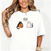 Halloween Ghost Cat Cute BOO Shirt Spooky Season Tee Pumpkin Black Cat Graphic Printed Tshirt Women Unisex Casual Simple Tops