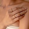 CARLIDANA Minimalist Simple Gold Plated Stainless Steel Flat Finger Ring Non Tarnish Thin Stacking Rings Jewelry Women for Gift