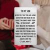 Mom Son Card, Engraved Card with Stainless Steel Valentine Inserts, Birthday