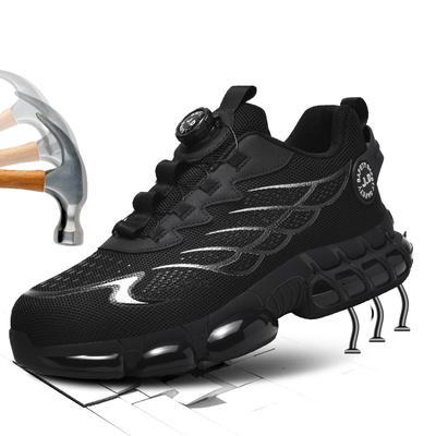 Rotary Buckle Work Sneakers Protective Shoes Lightweight Safety Shoes Puncture-Proof Anti-smash Steel Toe Shoes Work Boots Men