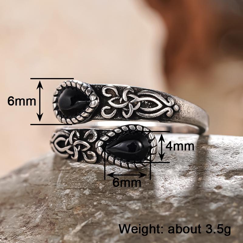 Caoshi Vintage Opening Ring With Caved Pattern Aesthetic Party Jewelry Gift For Women Futuramic Fashionable Finger Accessory
