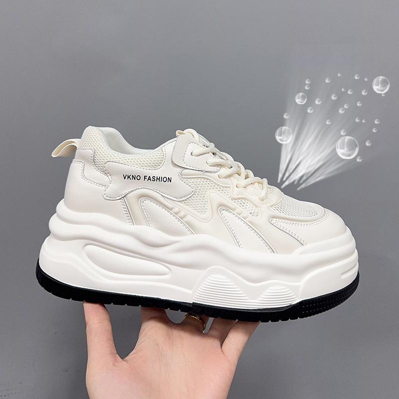 Inner height increase women's autumn new thick-soled white shoes casual shoes low-top breathable sports women's shoes
