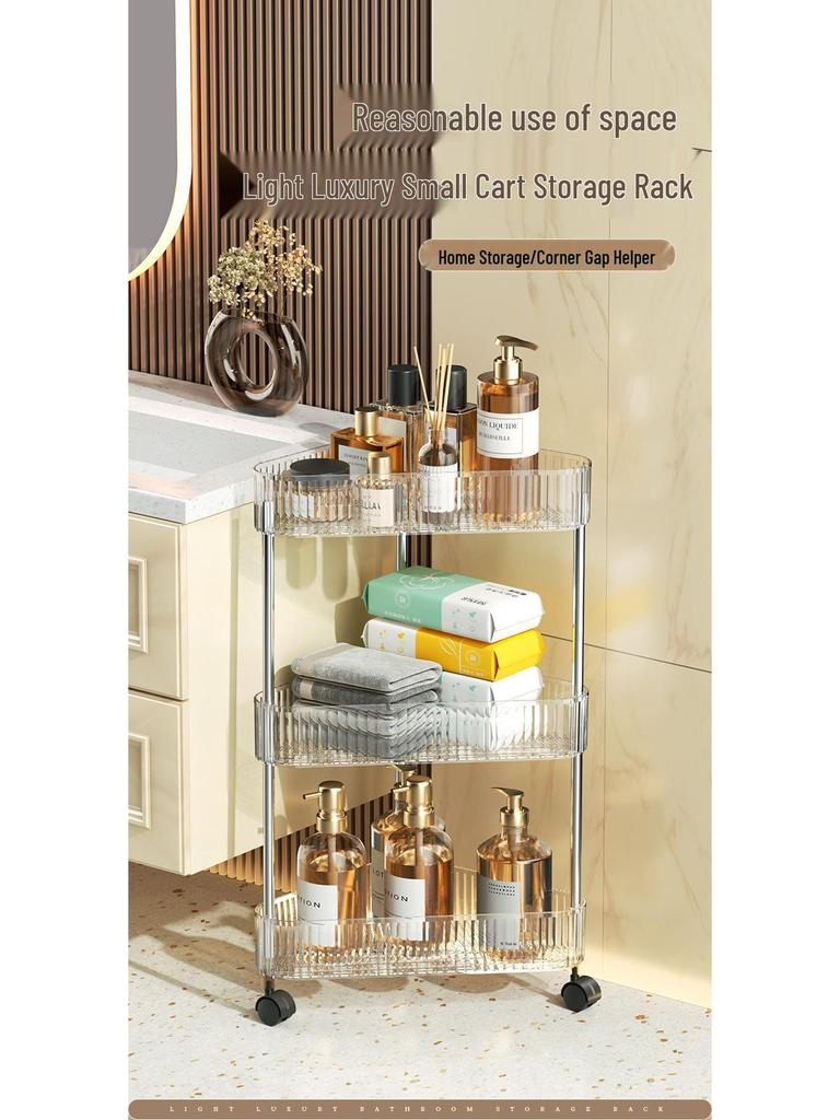 Bathroom Rolling Storage Rack: 2 To 4-Layer Multi-Tier Movable Organizer for Toilet and Washbasin Areas