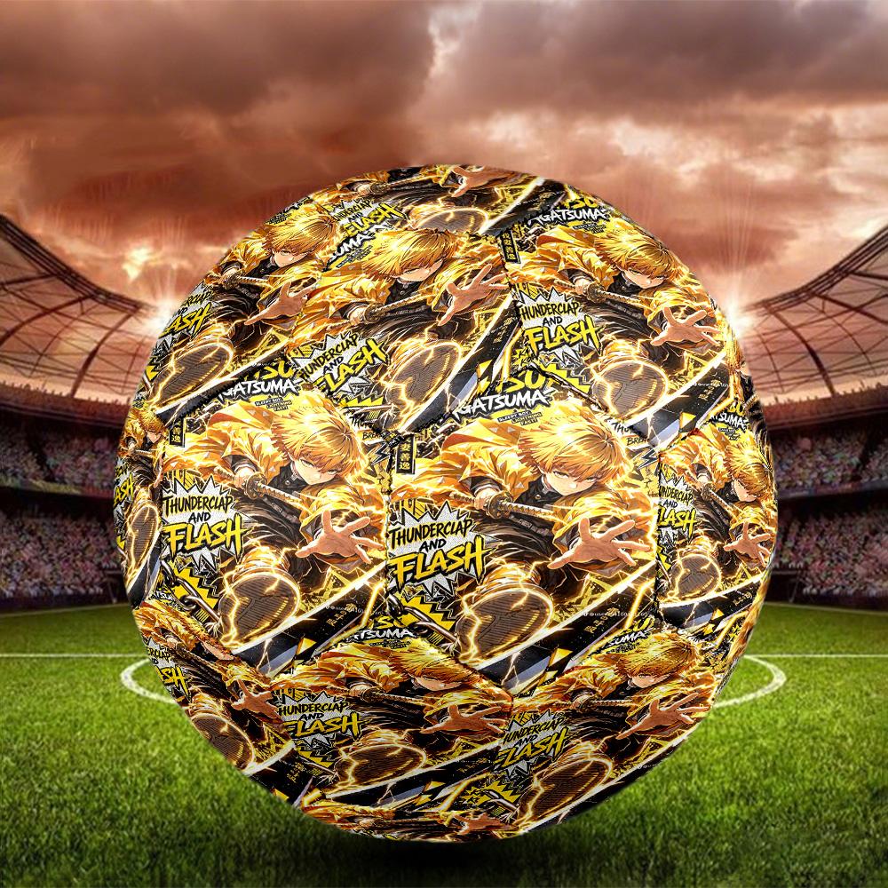 Demon Slayer Print Size 5 Soccer Ball, Standard Match Football for Sports Game and Team Practice, Ideal Gift for Soccer Fans